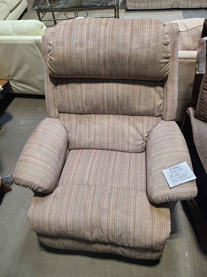 Plush Striped Rocking Recliner Armchair