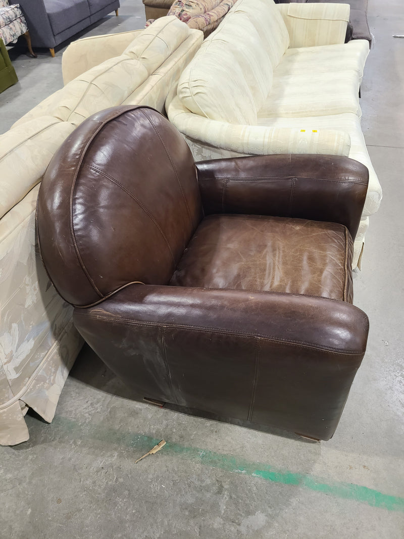 Vintage Brown Leather Club Chair