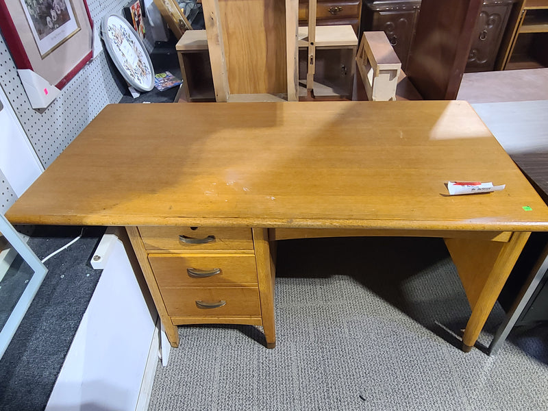 Vintage Mid-Century Style Solid Wood Teacher's Desk Oak