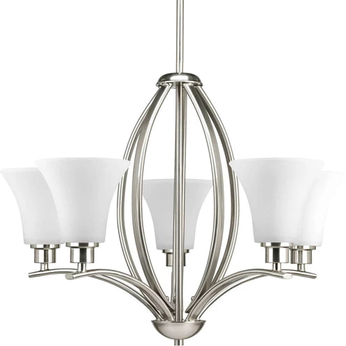 Progress Lighting Joy Collection 5 Light 24.13 inch Brushed Nickel Chandelier Ceiling Light