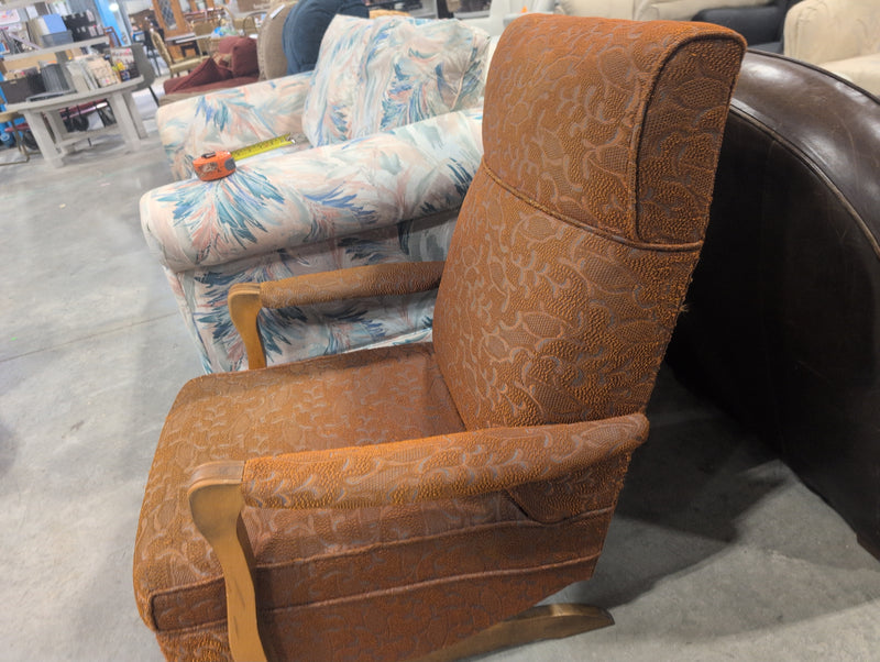 Dark Amber Upholstered Rocking Chair