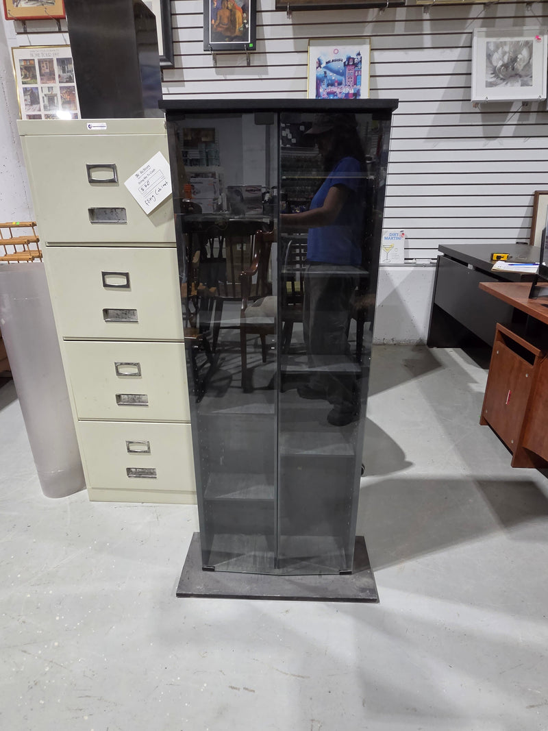 Modern Black Media and Display Tower