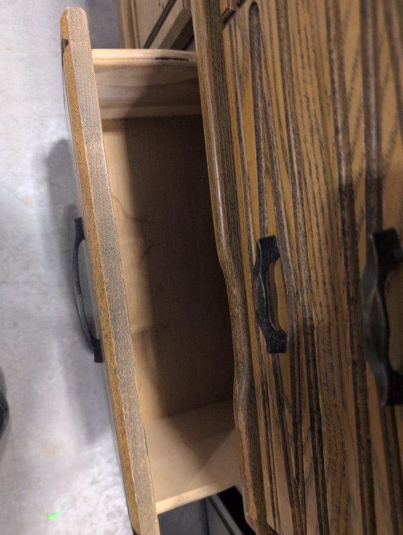 Brown 9 Drawer Dresser with Large Mirror