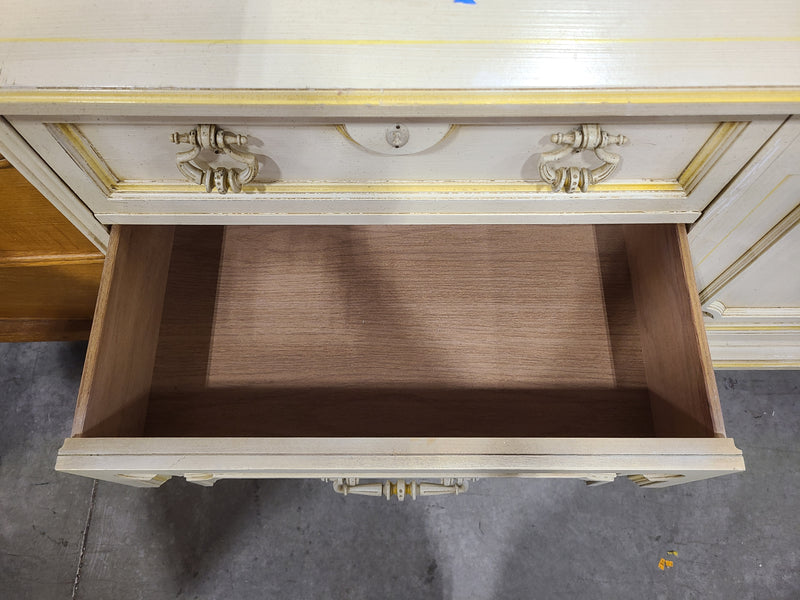 Vintage French Provincial Triple Dresser & Cabinet Credenza