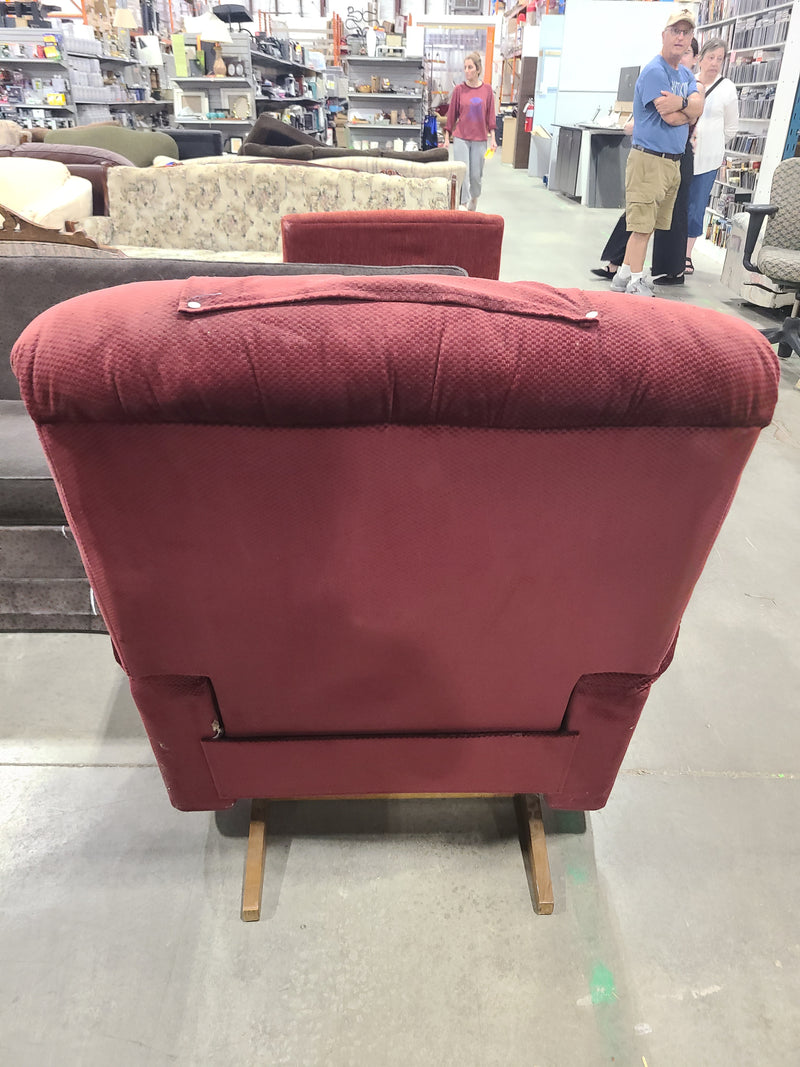 La-Z-Boy Burgundy Plush Velvet Rocker Recliner