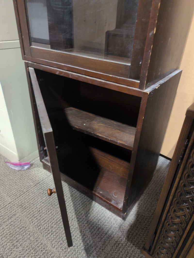 Media Tower with Lower Cabinet, Dark Brown