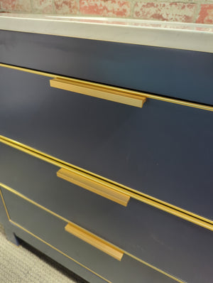 Royal Blue with White Marble 36" Vanity