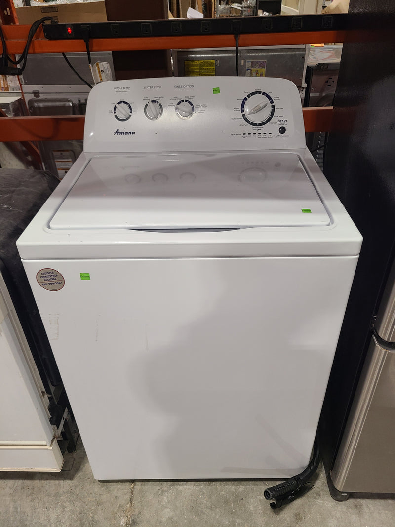 Amana Top-Load Washing Machine with drainage tube in White