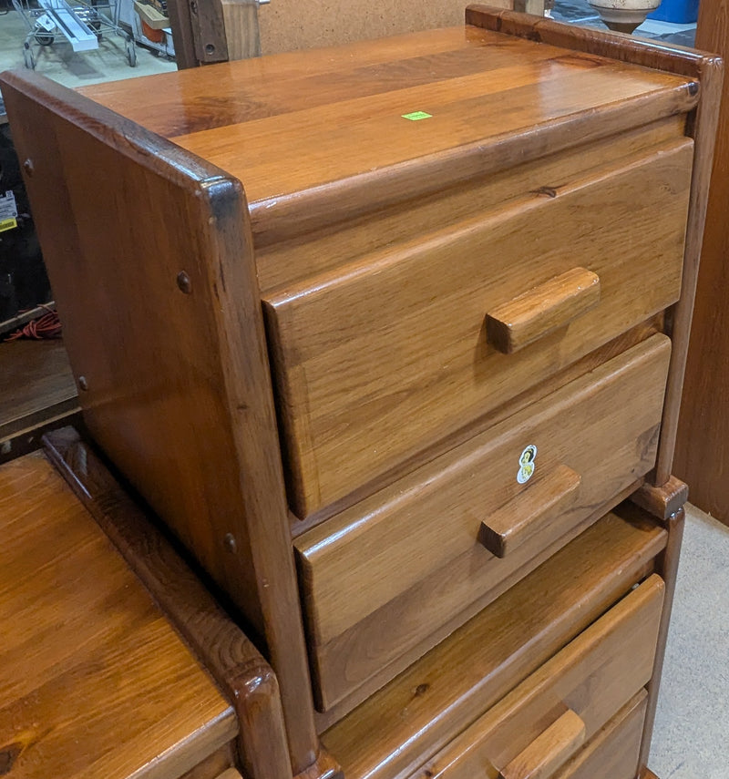 Rustic 2-Drawer Side Table