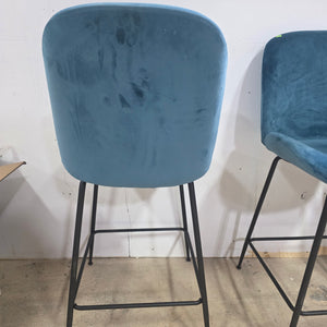 Aqua Velvet Bar Stool