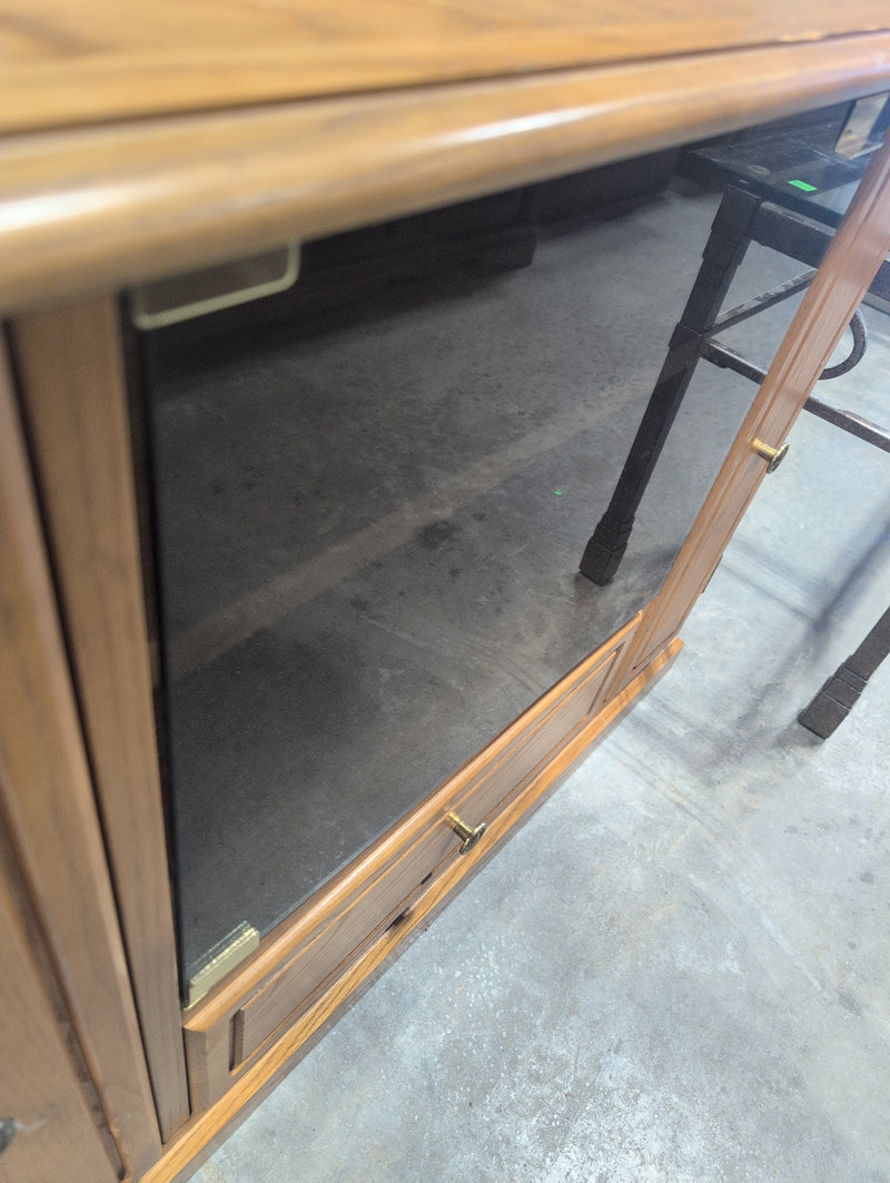 Cabinet, Shelves, and Drawer Small Storage with Glass Door
