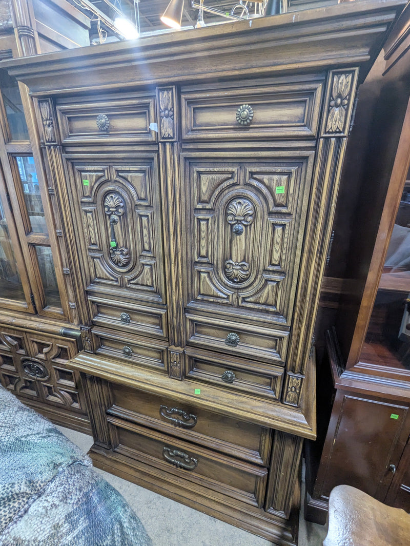 Spanish Revival Tall Carved Wooden Dresser