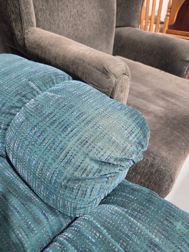 Vintage Overstuffed Tiered-Back Rocking Recliner