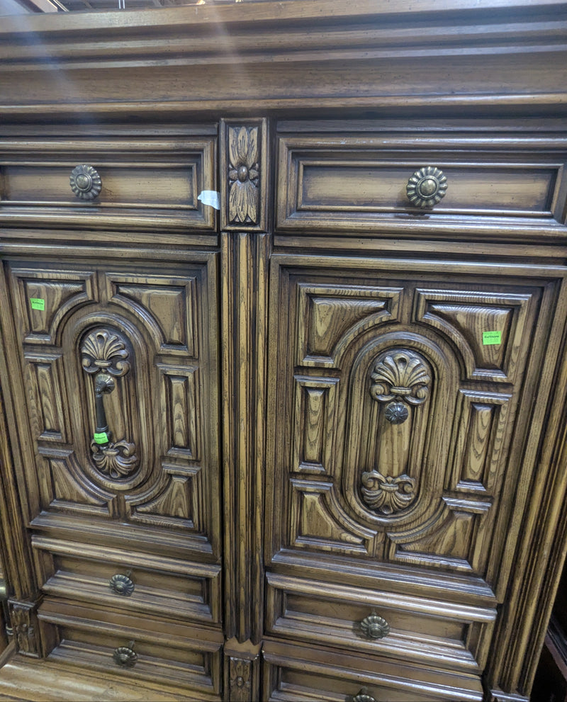 Spanish Revival Tall Carved Wooden Dresser