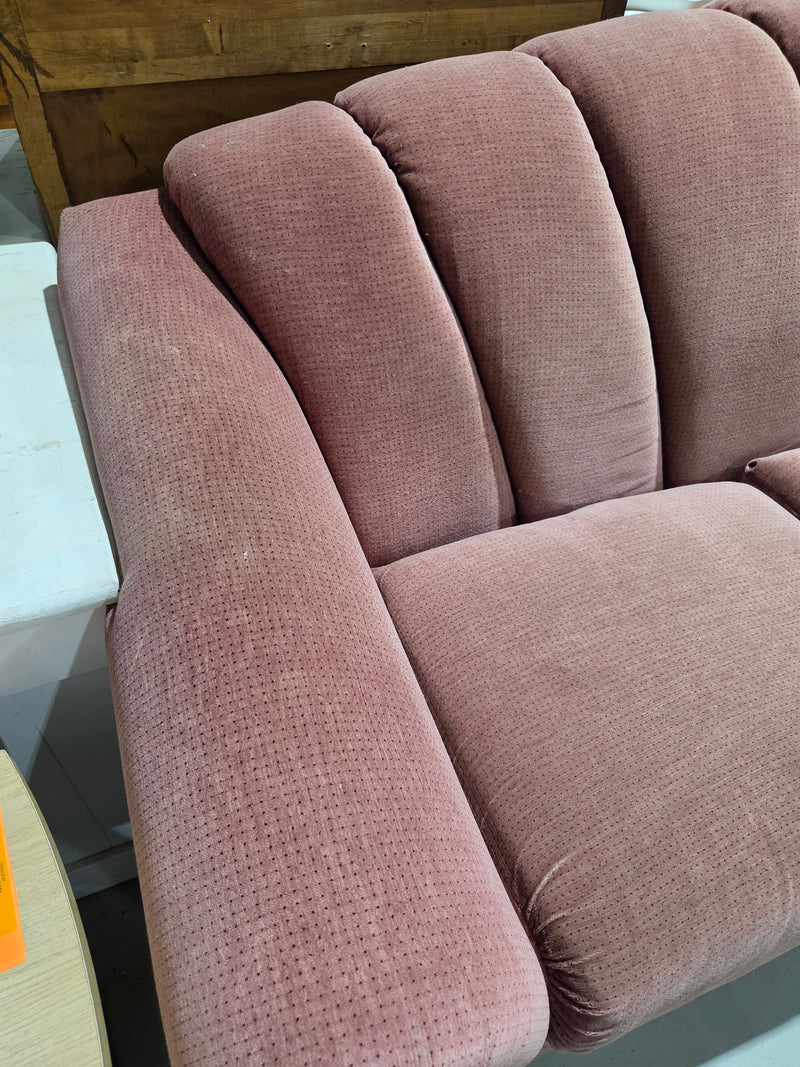 Vintage Art Deco-Style Channel-Tufted Sofa