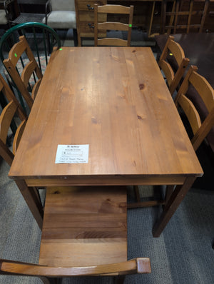 IKEA Brown Dining Table with 6 Dining Chairs