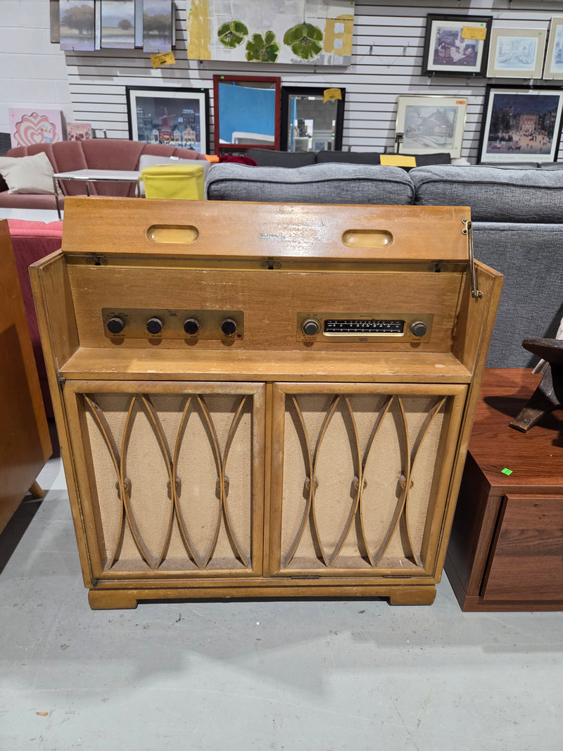 Vintage Mid-Century Wooden Stereo Console Cabinet