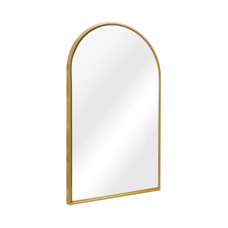 Juliet Satin Gold Arched Mirror with Iron Frame