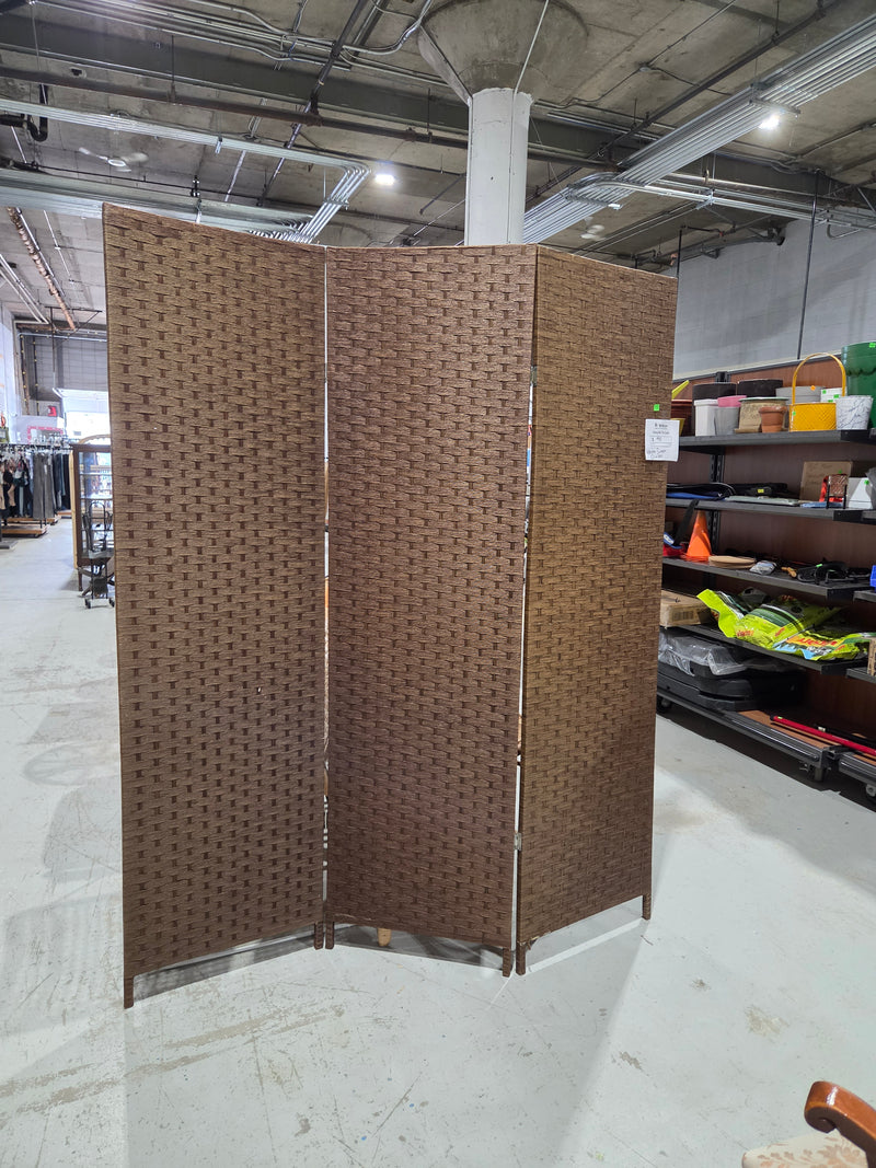 Woven Three-Panel Folding Room Divider