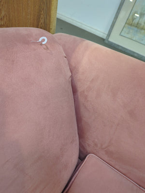Salmon coloured microfiber couch