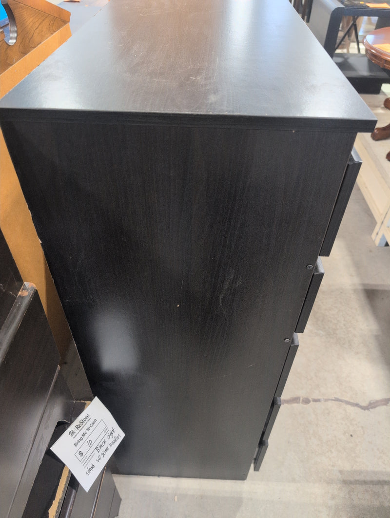 Black 5 Drawer Tall Dresser