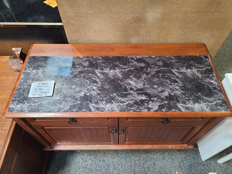 Wooden Sideboard with Faux Granite Top