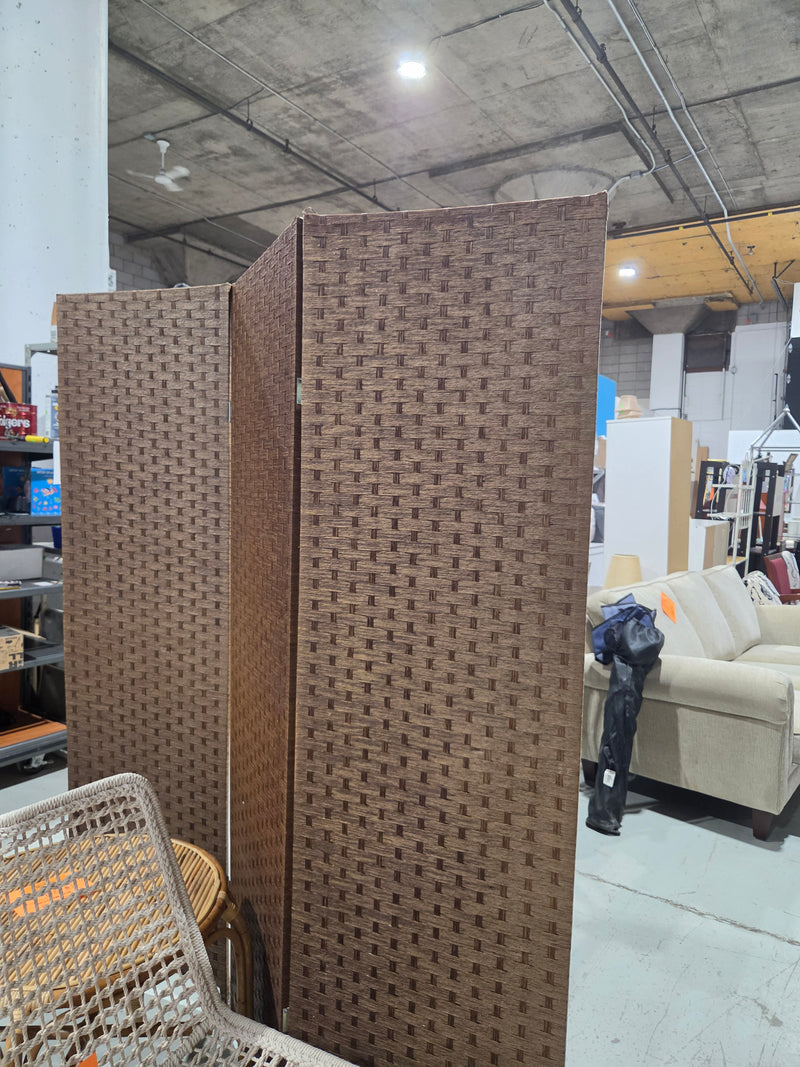 Woven Three-Panel Folding Room Divider