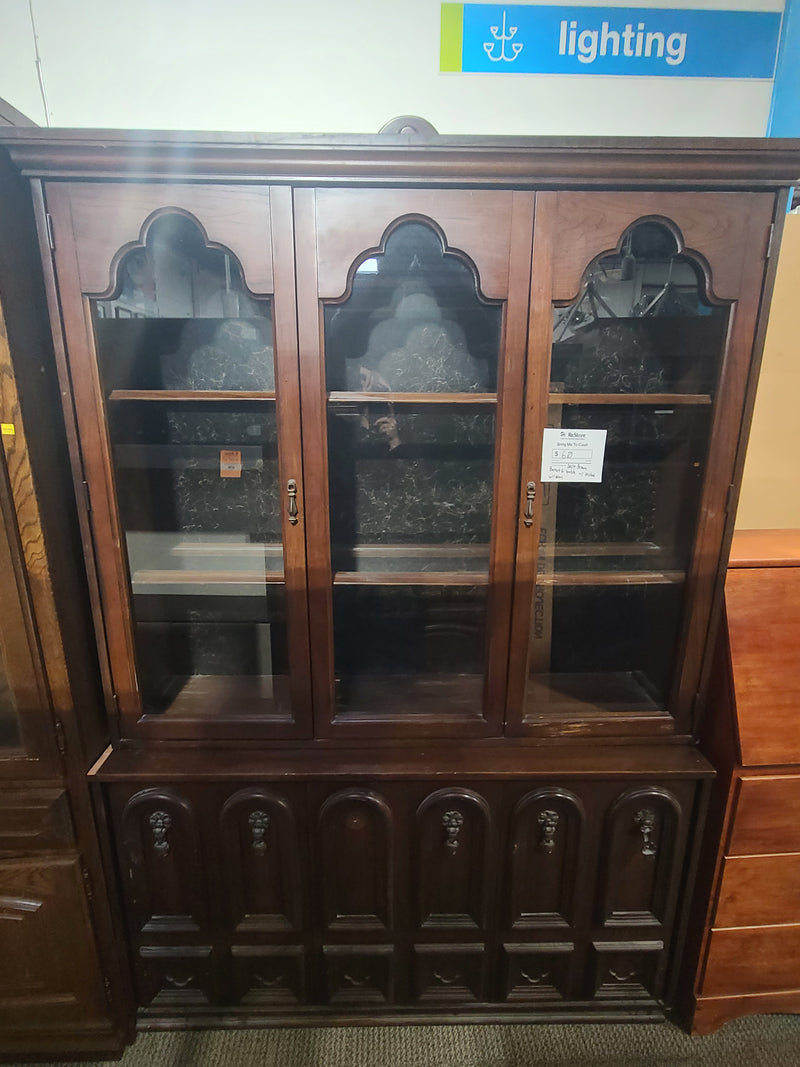 Elegant Dark Brown Traditional China Cabinet/Hutch