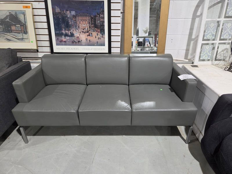 Modern Leather Grey Couch