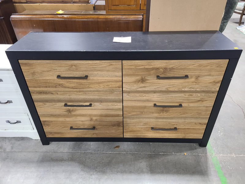 Ashley Furniture "Vertani" 6-Drawer Long Dresser Modern Two-Tone