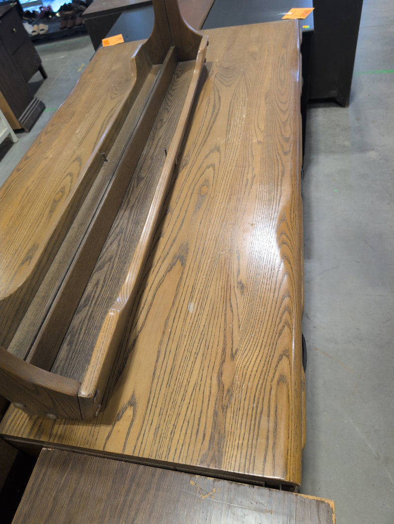 Brown 9 Drawer Dresser with Large Mirror