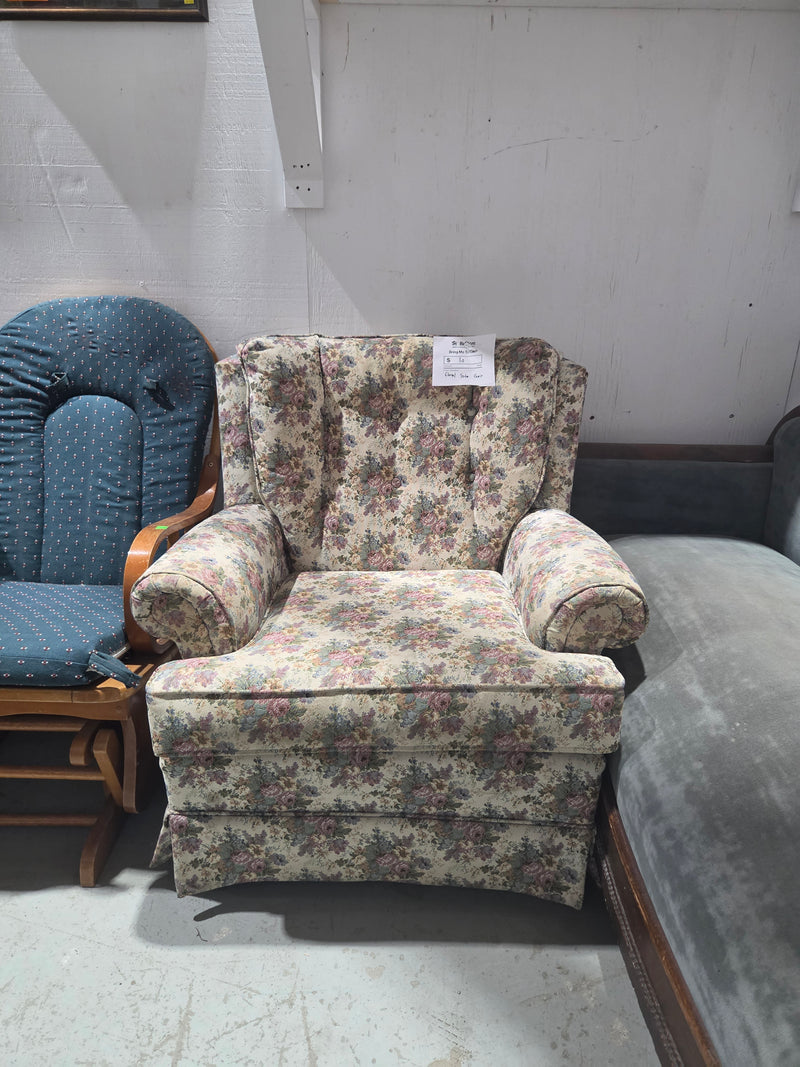 Vintage Country Cottage Floral Armchair