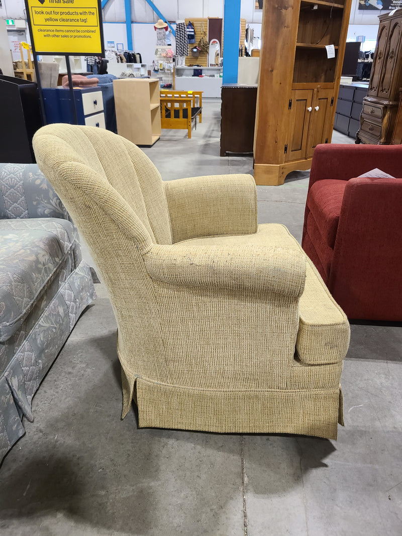 Vintage Channel-Tufted Channel-Back Accent Chair