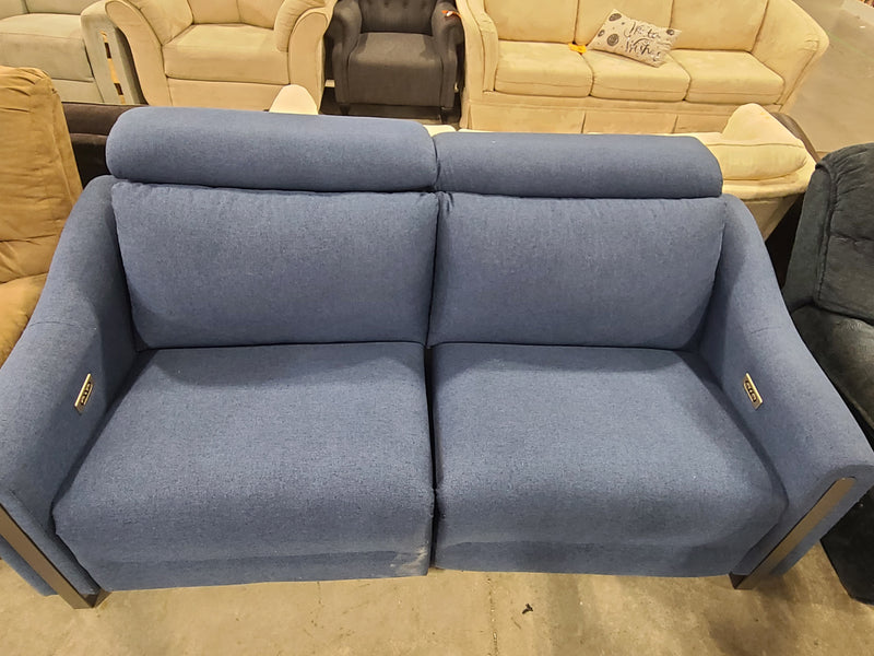 Dufresne Blue Fabric Power Reclining Loveseat