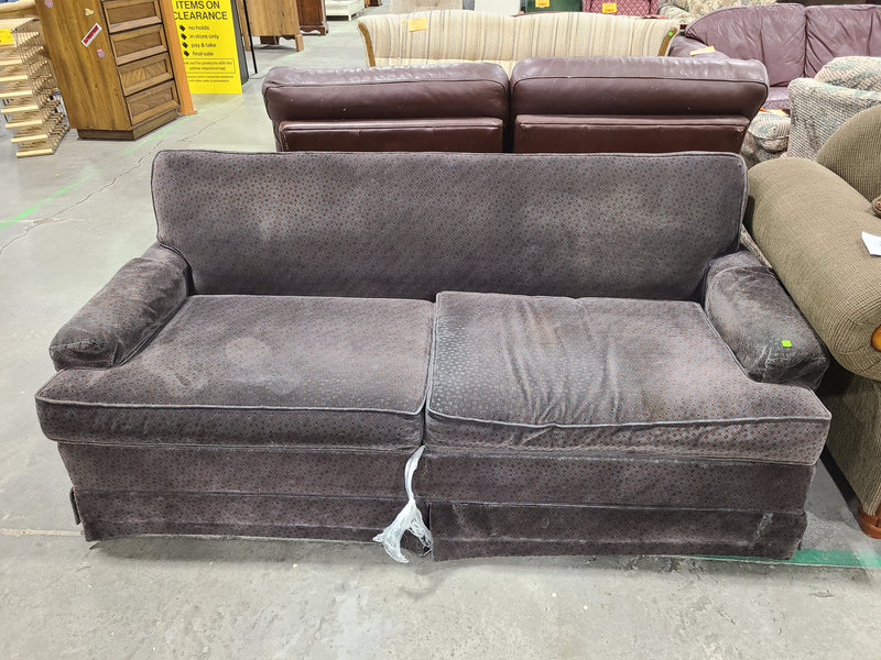 Vintage Patterned Velvet Sofa Bed – Charcoal & Rust Geometric