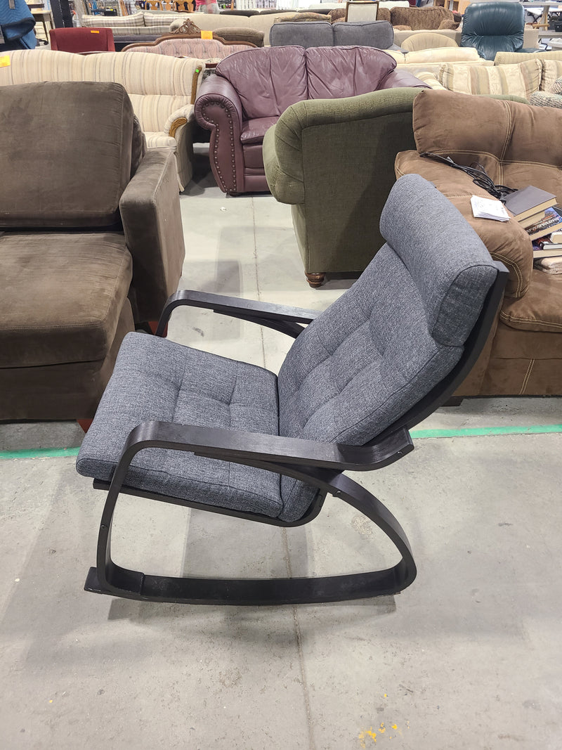 Modern Charcoal Gray Bentwood Rocking Chair