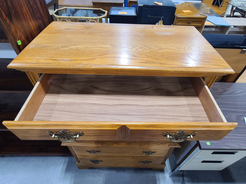 Traditional Golden Oak 5-Drawer Tallboy Chest of Drawers