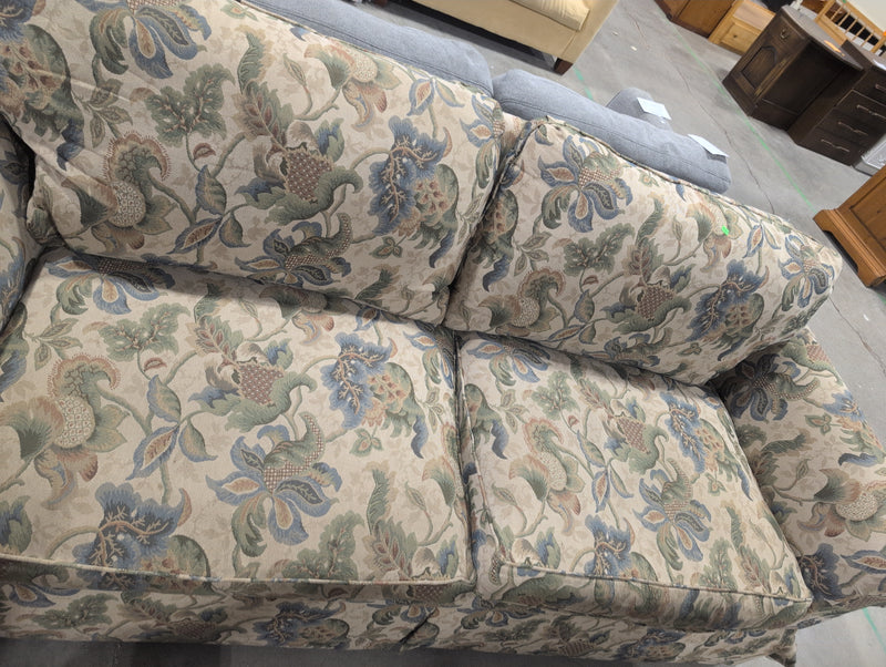 Green and Beige Plant Patterned 3 Seater Sofa