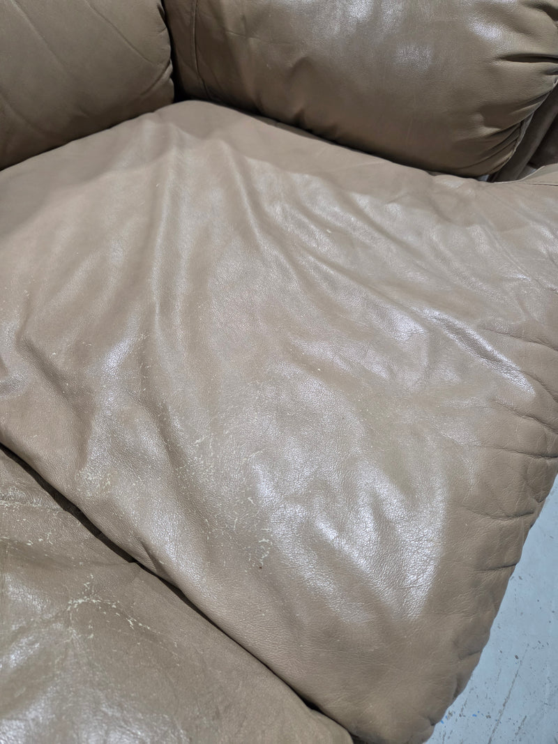 Light Brown Three-Seater Sofa