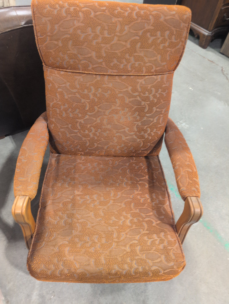 Dark Amber Upholstered Rocking Chair