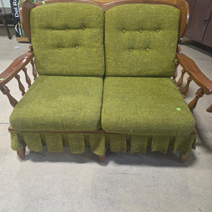 Green Vintage Wooden Loveseat
