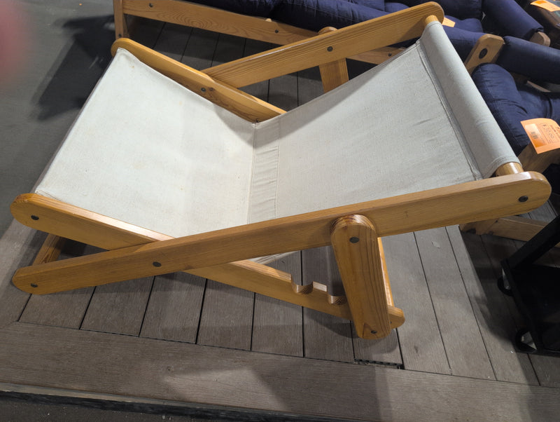 Wooden Sling Beach Chair with Adjustable Recline