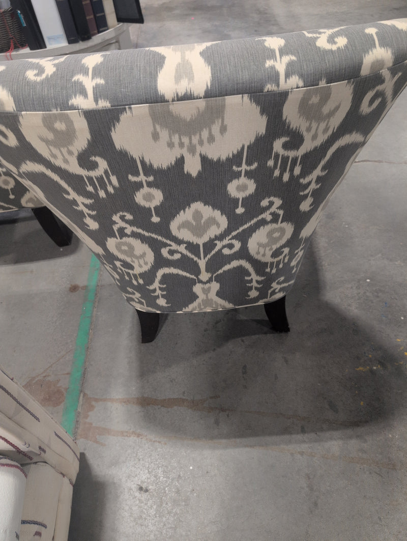 Grey and Taupe Slipper Chair