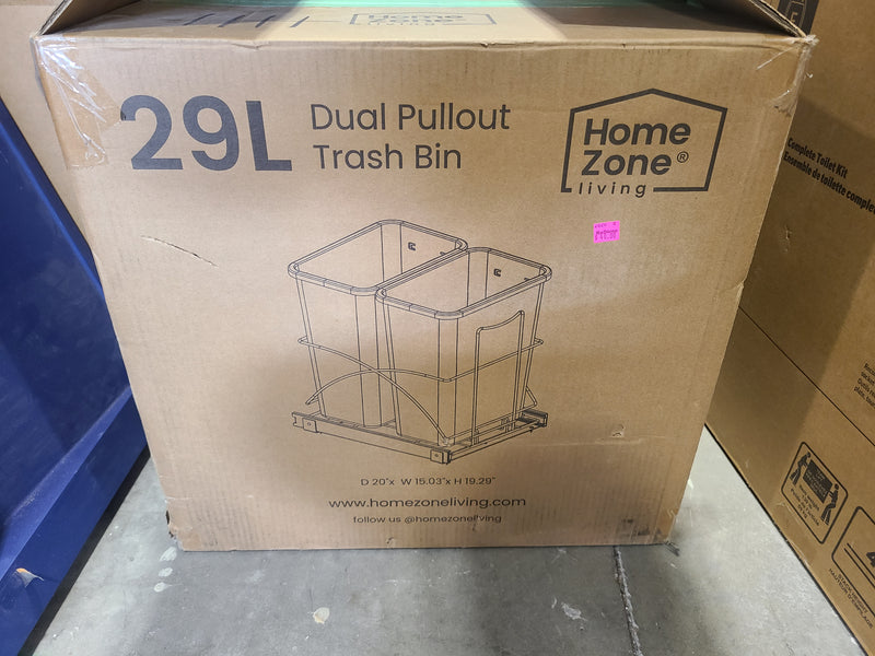 New Home Zone Living Dual Compartment Under-Cabinet Pull-Out Trash & Recycling Bin
