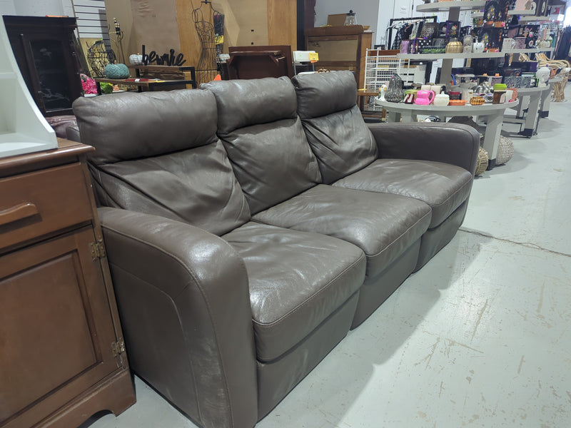 Brown Leather 3-seater Power Recliner Sofa