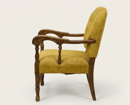 Vintage Mid-Century Tufted Channel-Back Accent Chair
