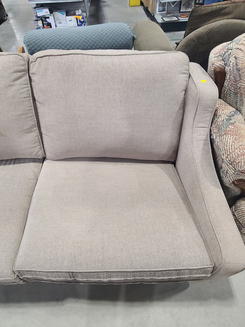 Modern Beige Curved Loveseat / Sofa
