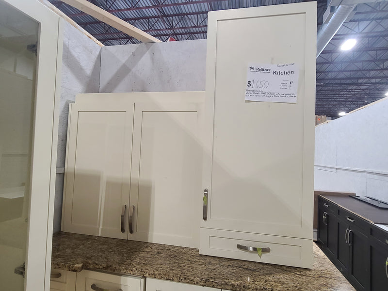 Elegant White Raised-Panel Full Kitchen Cabinet Set
