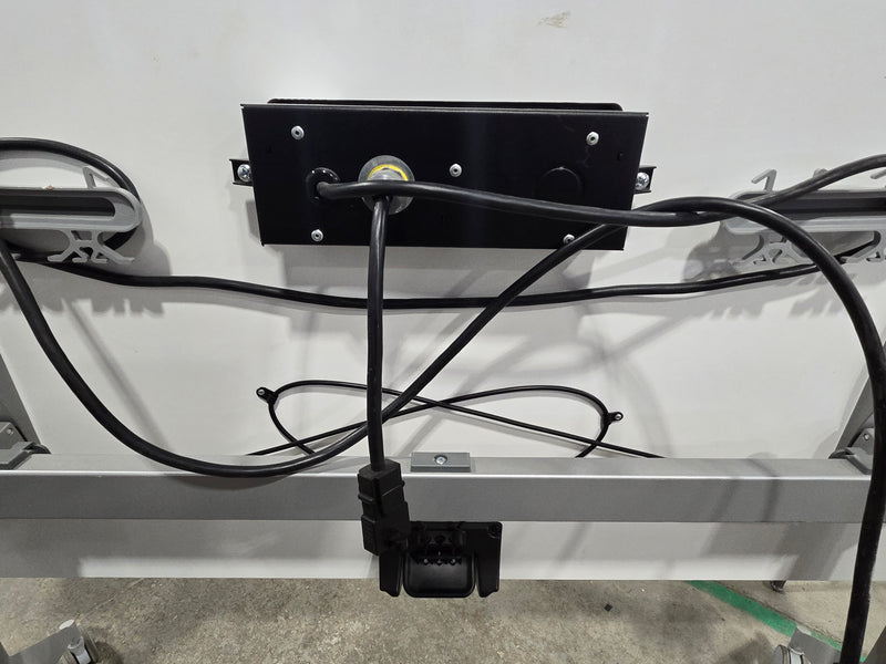 Modern White Flip-Top Training Table with Built-In Power