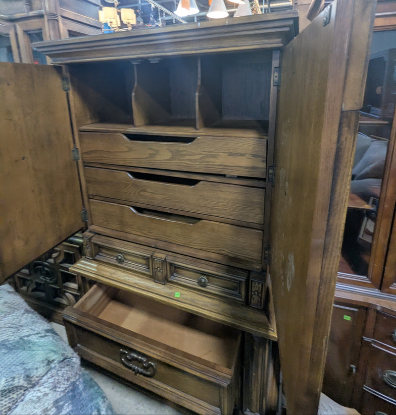 Spanish Revival Tall Carved Wooden Dresser